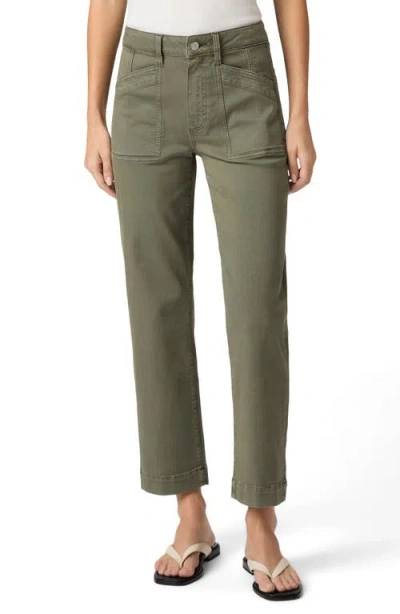 Paige Quincy Ankle Straight Leg Pants In Green