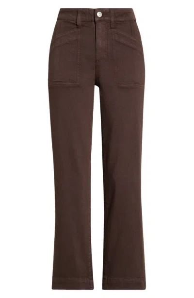 Paige Quincy Ankle Straight Leg Pants In Rich Chocolate