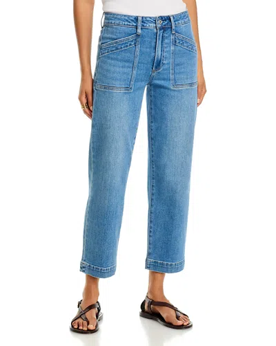 Paige Quincy High Ankle Straight Jeans In Redondo In Blue
