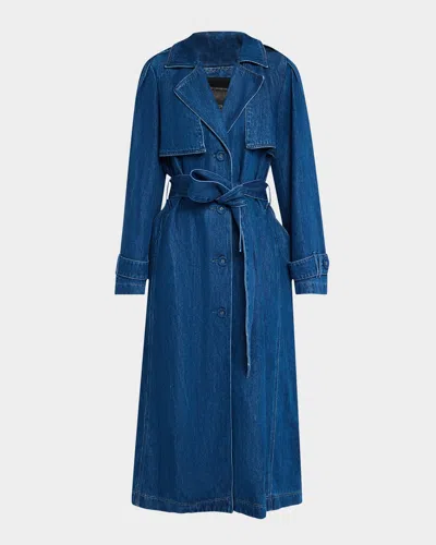Paige Raina Denim Trench Coat In Rylie