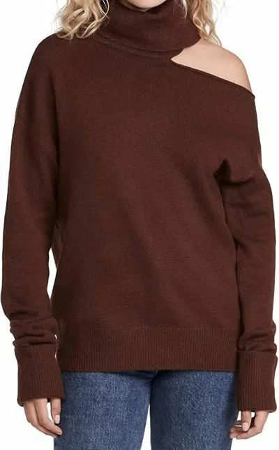 Paige Raundi Turtleneck Sweater In Dark Brown