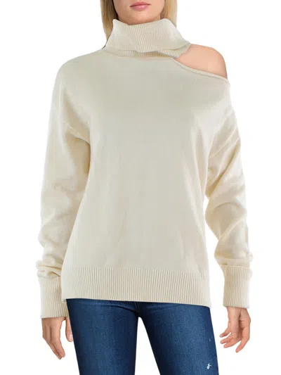 Paige Raundi Womens Wool Blend Cutout Turtleneck Sweater In Multi