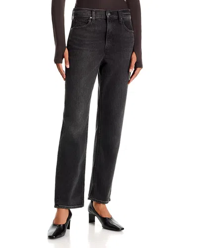 Paige Reece High Rise Ankle Slim Jeans In Somber Night In Black