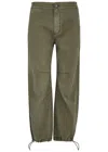 Paige Carly High-rise Crop Wide-leg Jeans In Green