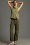 Paige Carly High-rise Crop Wide-leg Jeans In Green