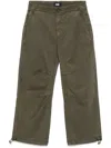 Paige Carly High-rise Crop Wide-leg Jeans In Green