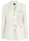 Paige Womens White Reign Single-breasted Linen-blend Blazer In White