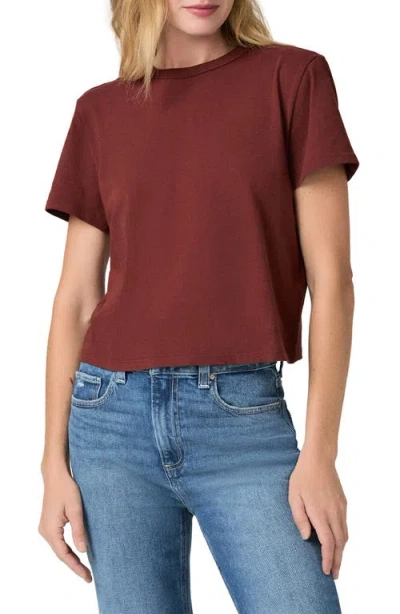 Paige Rhodes Cotton Crewneck T-shirt In Burgundy