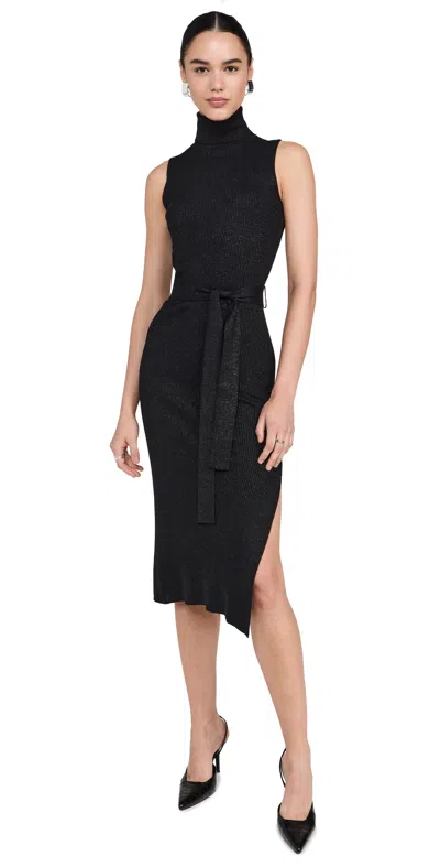 Paige Rib Zoelle Dress Black Sparkle
