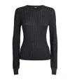 Paige Ribbed Sparkle Adela Sweater In Black