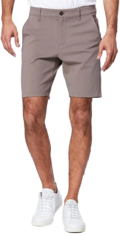 Paige Rickson Transcend Knit Tech Trouser Tailored Short In Dark Taupe In Gray