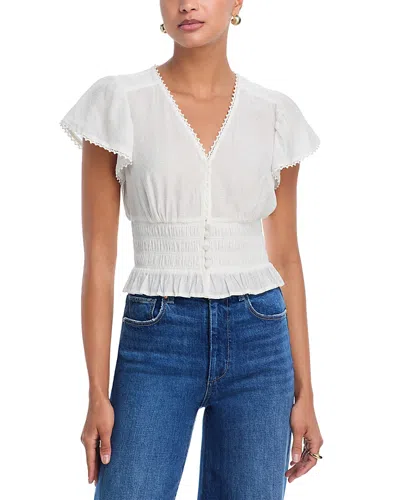 Paige Rive Smocked Top In White