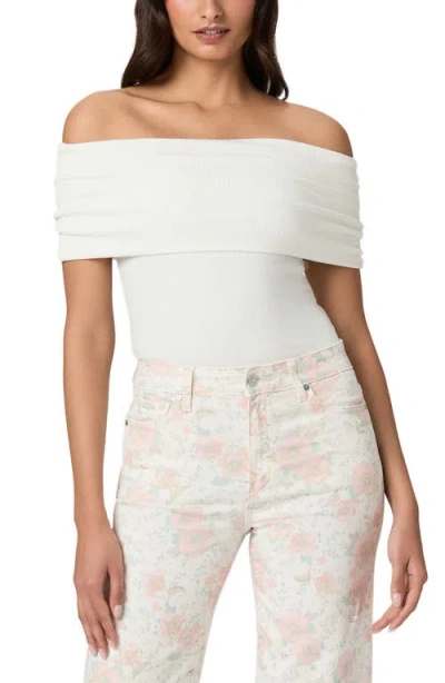 Paige Rosarita Rib Knit Off The Shoulder Top In White