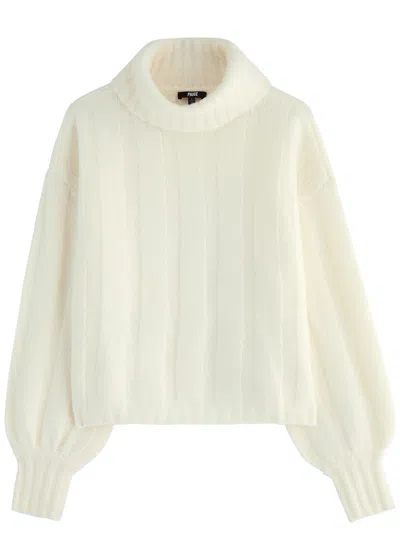 Paige Roselia Ribbed Wool-blend Jumper In Ivory