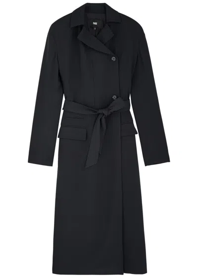 Paige Rouen Belted Coat In Navy