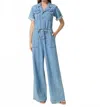 Paige Rumi Button Front Jumpsuit In Serenity In Blue