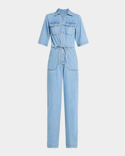 Paige Rumi Wide-leg Denim Jumpsuit