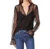 Paige Saldana Lace Blouse In Black In Black