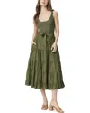 Paige Self-tie Midi Dress In Dark Brushed Olive