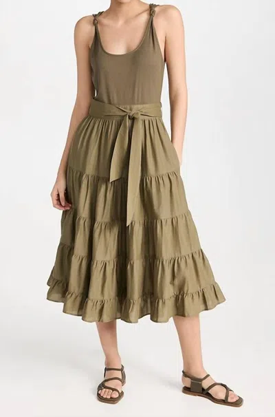 Paige Samosa Dress In Dark Brushed Olive