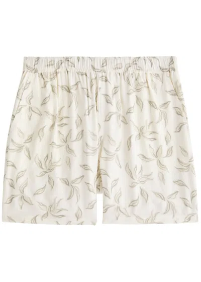 Paige Sanda Floral-print Shorts In Beige