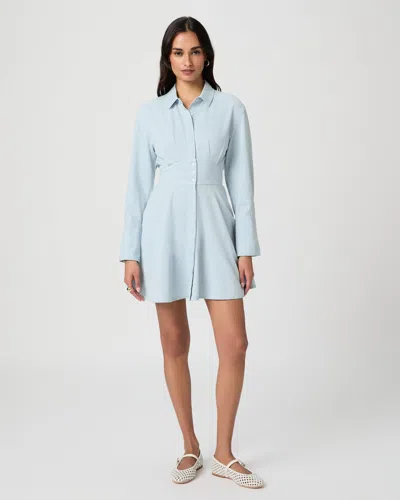 Paige Sandrine Long Sleeve Denim Minidress In Blue