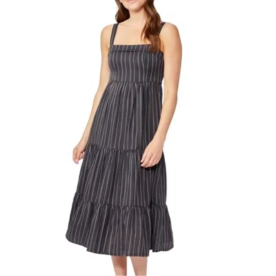 Paige Santibel Dress In Black Stripe In Grey