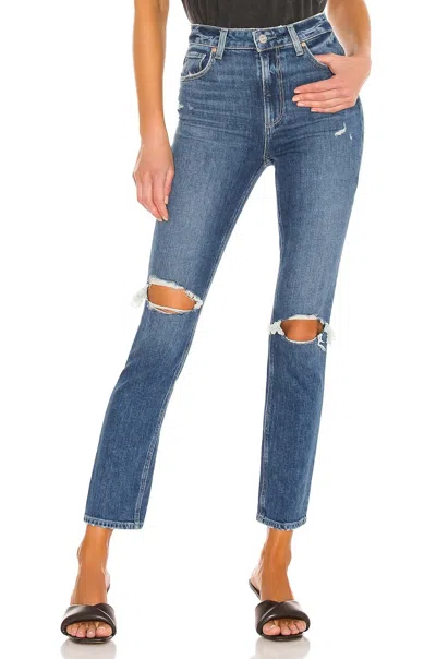 Paige Sarah Slim Jeans In Ware Destructed In Blue