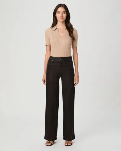 Paige Sasha 32 Inch Wide Leg Jean In Chicory Coffee Luxe Coating