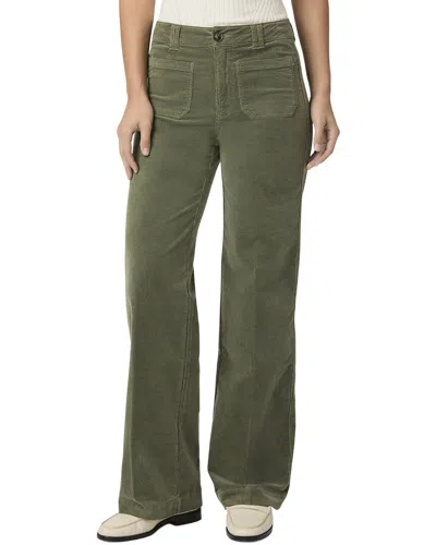 Paige Sasha Aloe High Rise Column Straight Leg Jean In Green