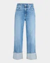 Paige Sasha Cuffed High Waist Ankle Wide Leg Jeans In Poet
