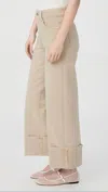 Paige Sasha Ankle Wide Cuff Jeans Vintage Soft Sand In Multi