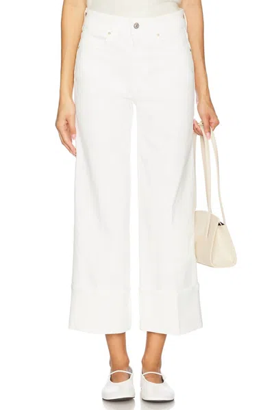 Paige Sasha Ankle Wide Cuff Jeans In Tonal Ecru In Gray