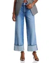 Paige Sasha Cuffed High Waist Ankle Wide Leg Jeans In Walk Of Fame