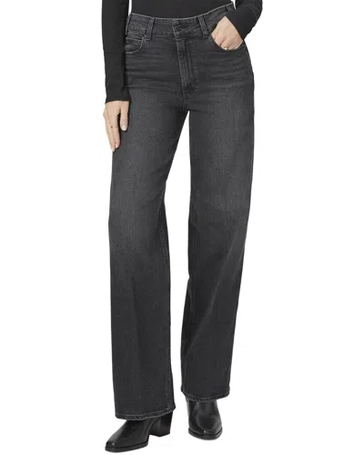 Paige Sasha Black Manta Distressed High Rise Column Straight Leg Jean