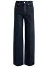 Paige Sasha 32 Wide Jean In Black Fog Coating In Indigo
