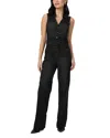 Paige Sasha Belted Denim Jumpsuit In Dark Moonlight