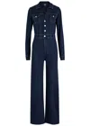 Paige Sasha Long Sleeve Bootcut Denim Jumpsuit In Indigo