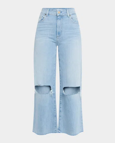 Paige Sasha Distressed Ankle Jeans With Raw Hem In Maevedest