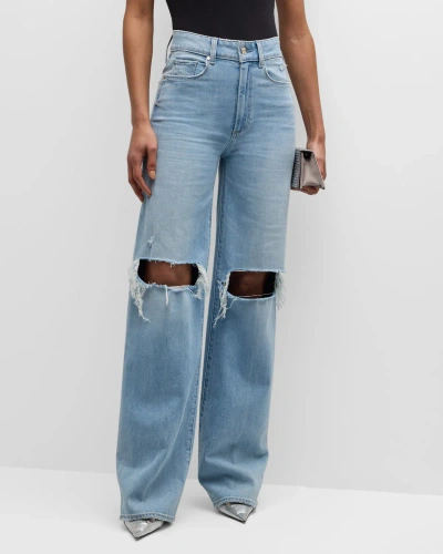 Paige Sasha Distressed Straight Jeans In Maeve