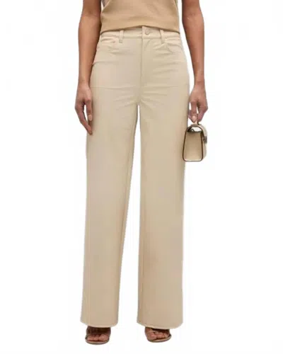 Paige Sasha Faux Leather Pant In Ecru In Neutral
