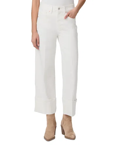 PAIGE SASHA HIGH RISE ANKLE WIDE LEG JEANS IN TONAL ECRU