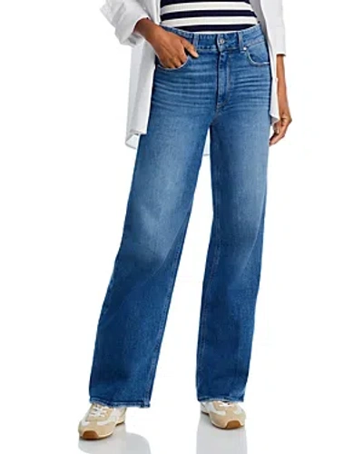 Paige Sasha High Rise Wide Jeans In Stefania Distressed In Blue