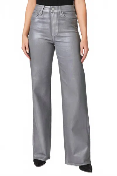 Paige Sasha High-rise Wide Leg Jeans In Silver Coating In Gray