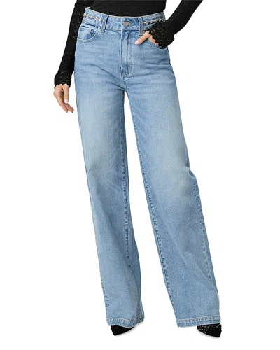 Paige Sasha High Rise Wide Leg Jeans In Sonali Embellished In Leela