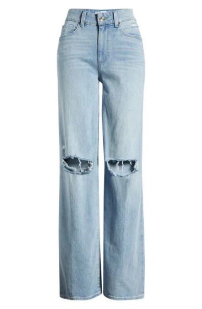 Paige Sasha High Waist Wide Leg Jeans In Maeve Destructed