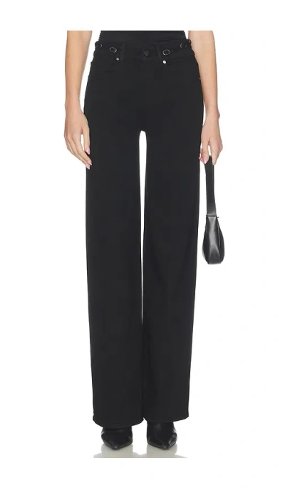Paige Sasha Jeans With Waistband Buckles In Black