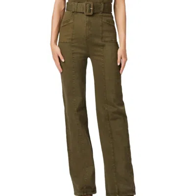 Paige Sasha Jumpsuit With Self Belt In Vintage Olive Meadow In Green