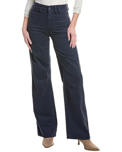 Paige Sasha Navy Seascape Straight Leg Jean In Blue