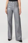 Paige Sasha Silver Shimmer Wide Leg Jeans In Multi